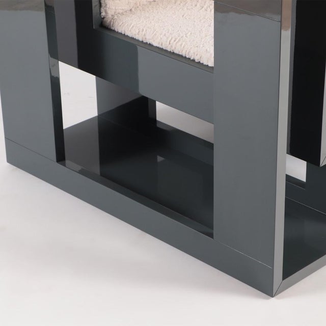 "Lil Bruda" Slate Grey Lacquered Club Chair Designed by Maximilian Eicke for Max Id Ny. For Sale In Philadelphia - Image 6 of 6