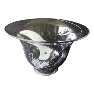 Vintage Handmade Bowl in Clear Glass from Sjösala S For Sale