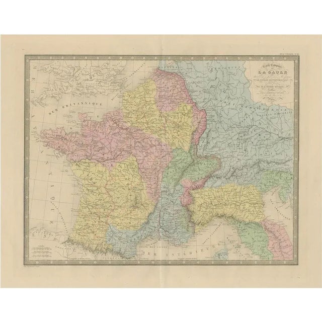 Antique Map of La Gaule by Andriveau-Goujon, 1861 For Sale - Image 10 of 10