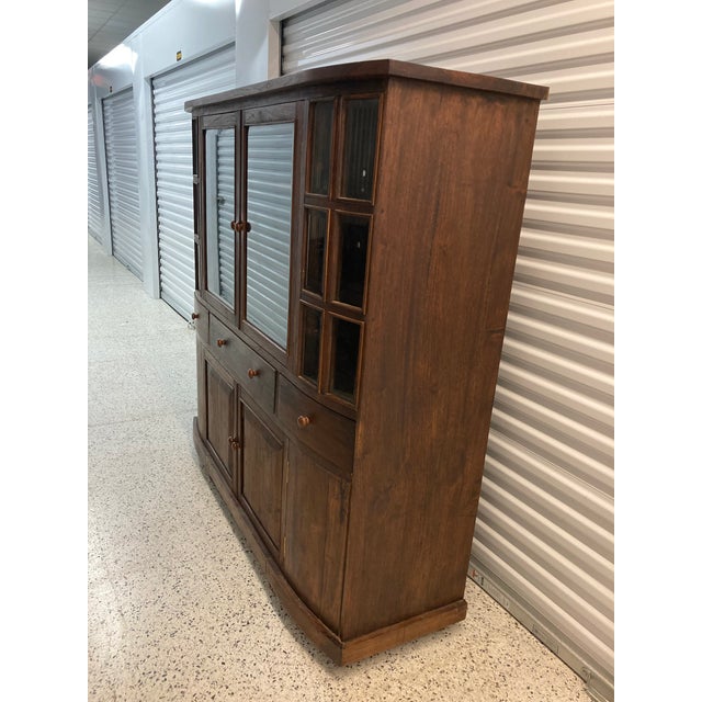 Wood Late 20th Century Vintage Amish Made Solid Wood Haberdashery or Butler’s Pantry For Sale - Image 7 of 11