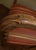 Taffeta & Silk Striped Carved Details Arm Chair For Sale - Image 4 of 7