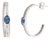 14k Gold 1.23ct Oval Cut Blue Sapphire & Diamond C- Hoop Earrings- A Pair For Sale