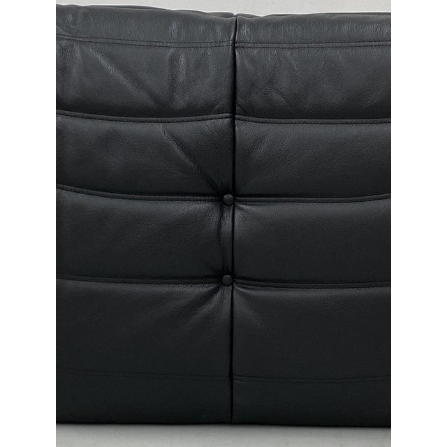 French Togo Lounge Chair in Black Leather by Michel Ducaroy for Ligne Roset, 1970s For Sale - Image 10 of 12