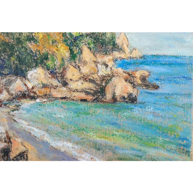Contemporary Pino Romanò, The Cliff at Punta Pacì (Calabria), Oil Painting, 1990s For Sale - Image 3 of 6
