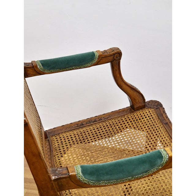 Brown Louis XV Cannés Armchairs in Carved Wood with Cufflinks, France, 1740s, Set of 2 For Sale - Image 8 of 18