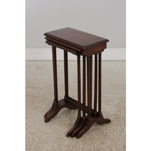 2000 - 2009 Theodore Alexander Set of 3 Mahogany Nesting Tables For Sale - Image 5 of 17