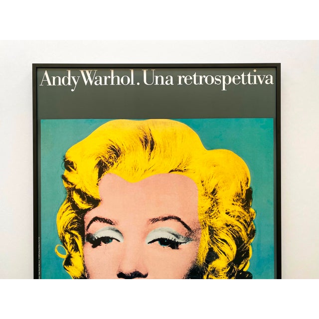 This Andy Warhol rare vintage 1990 lithograph print large custom framed collector's Pop Art Italian exhibition poster "...
