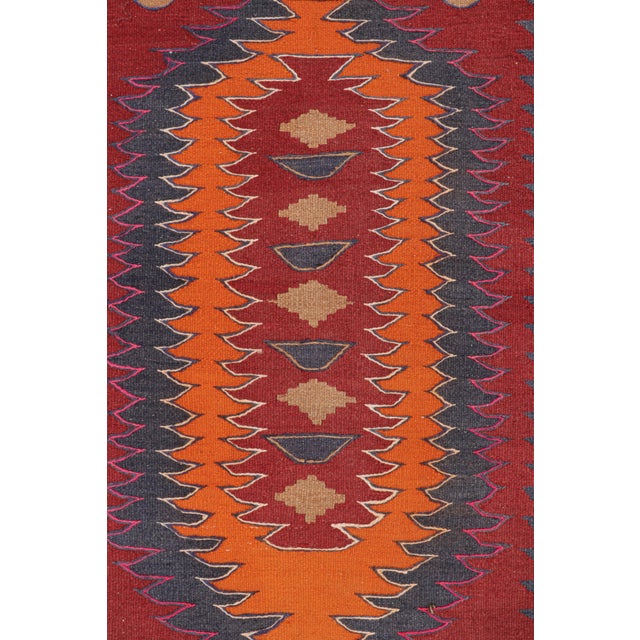 1950s Vintage Persian Karadagh Kilim in Red & Orange-Blue Medallions by Rug & Kilim For Sale - Image 5 of 7
