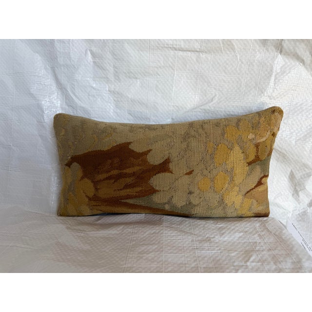 An authentic 16th Century Brussels Verdure tapestry pillow, handcrafted from an original Flemish tapestry fragment dating...
