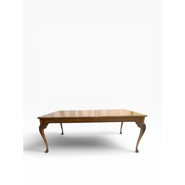 English 1990s Baker Furniture Stately Homes Walnut Extendable Dining Table For Sale - Image 3 of 14