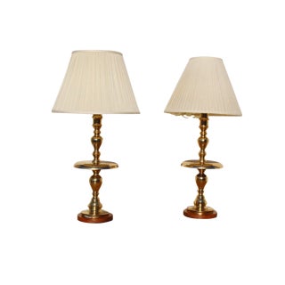 1960s Hollywood Regency Lamps with Shades - a Pair For Sale