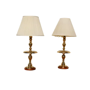 1960s Hollywood Regency Lamps with Shades - a Pair