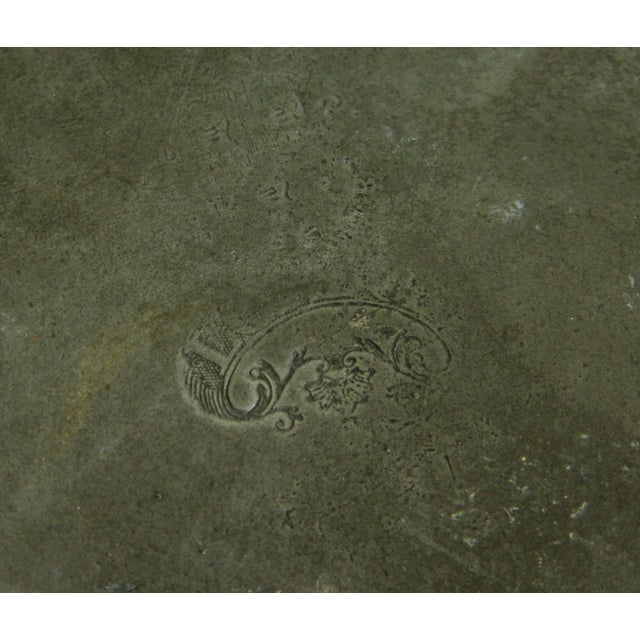 Metal Antique 18th C. Georgian Distressed English Pewter Dinner Plates From London - a Pair For Sale - Image 7 of 9