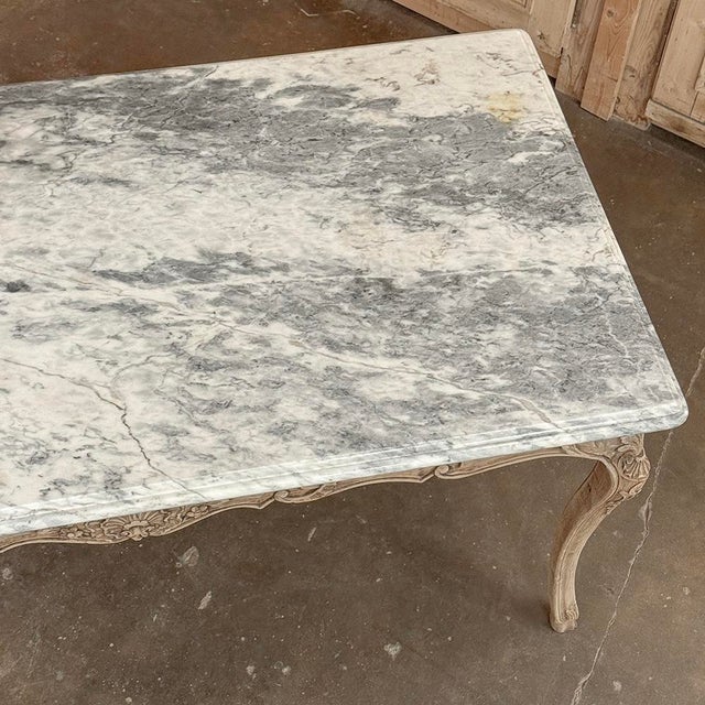 Antique 19th Century Louis XV Stripped Table With Marble Top For Sale - Image 18 of 18