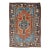 Antique Persian Karadjeh Rug With Tribal Medallion in Rust Red and Bright Blue 3'10"x5'7" For Sale