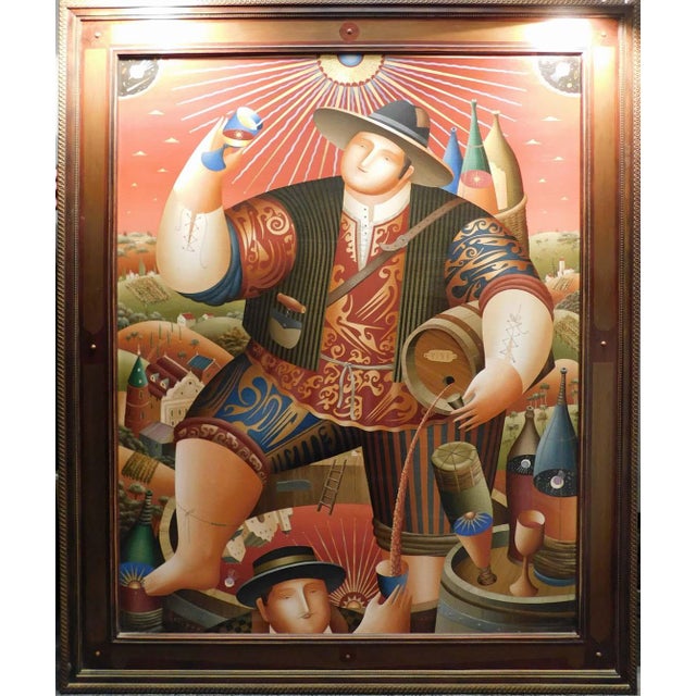 Anton Arkhipov "Color of Wine" 2003 Original Oil Painting on Canvas Framed For Sale - Image 10 of 13