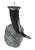 Striking vintage Maitland-Smith sculptural candleholder featuring a dramatic curved black horn-form element mounted on a...