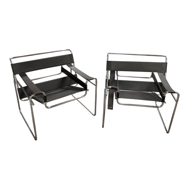 1968 Reproduction Knoll Furniture Company Wassily Chairs A Pair Chairish