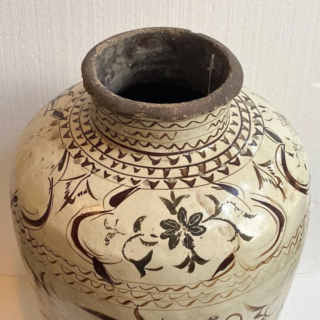 Large Chinese Shanxi Province Slip-Glaze Pottery Wine Pot For Sale - Image 4 of 9