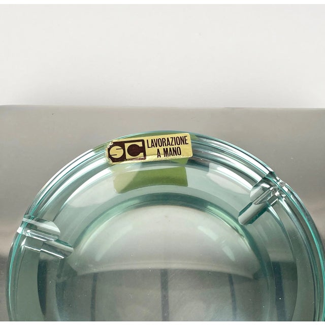 Ashtray in Steel and Green Glass from Sena Cristal, Italy, 1970s For Sale - Image 14 of 15