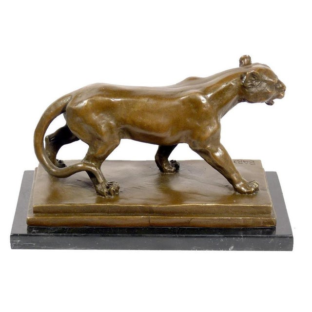 Art Deco Artist, Brown Patinated Panther Sculpture, Bronze For Sale - Image 4 of 6