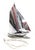 Art Deco Chrome Sailboat Table Lamp, c. 1930s, likely Canadian, depicting a two sail yacht sailing, tested working...