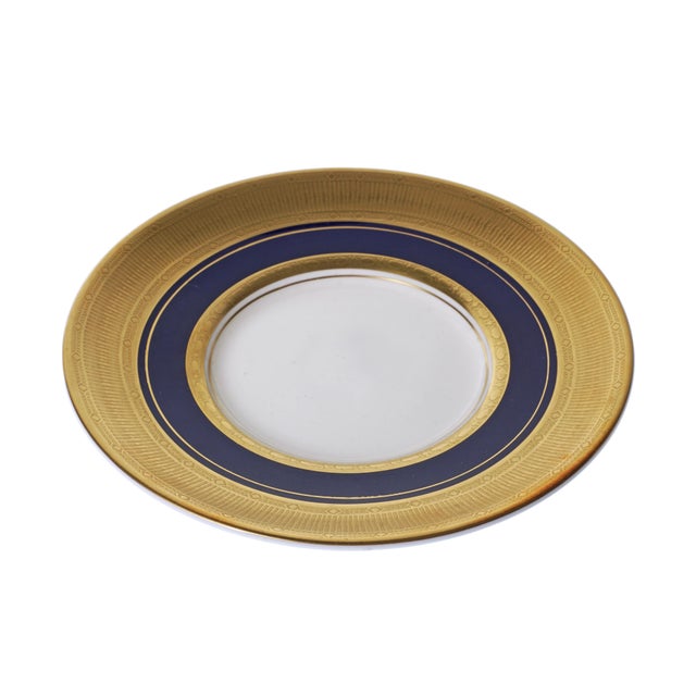 Late 20th Century Late 20th Century Royal Worcester Malvern Blue Cobalt & Gilt Coffee Can Cup Saucer Set 8 - 16 Pc For Sale - Image 5 of 5