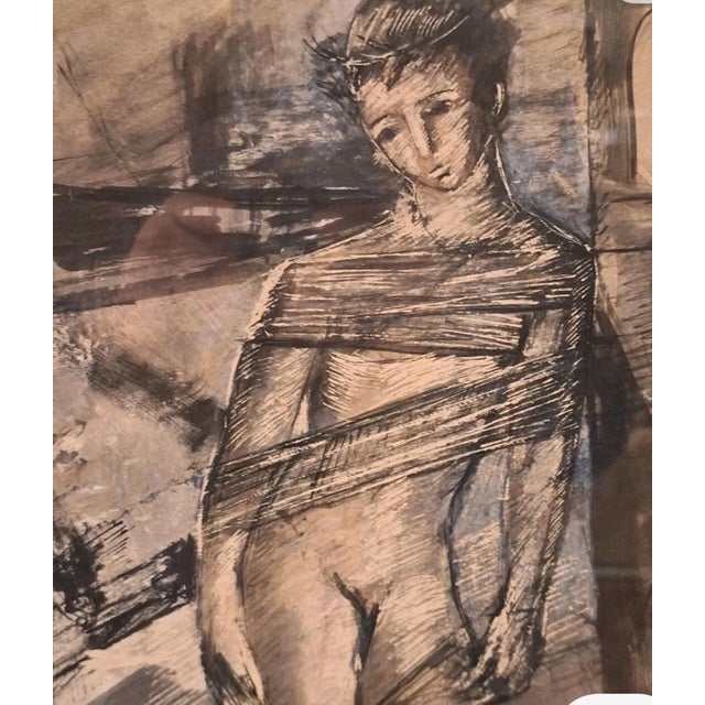 1930s 1930s Mario Sironi Italian Artist Mixed Media Painting, Framed For Sale - Image 5 of 6