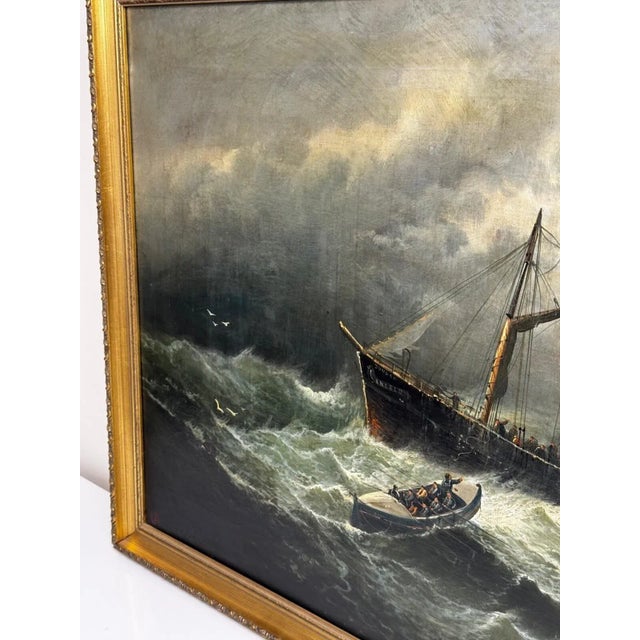 19th-Century British Marine Painting of a Dundee Ship & Lifeboat Rescue For Sale - Image 10 of 18