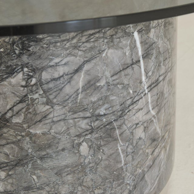 Italian Marble + Smoked Glass Coffee Table, 1970s For Sale - Image 9 of 11
