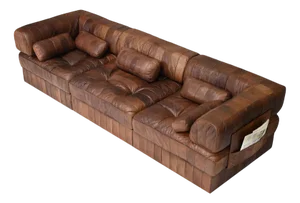 DS-88 Sectional Sofa in Cognac Brown Leather from De Sede, 1970s, Set of 19