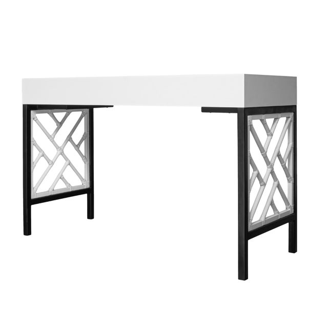 Chippendale Writing Desk - White For Sale In West Palm - Image 6 of 9