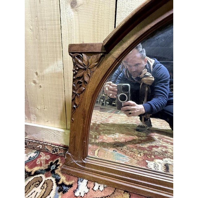 Art Deco Bistro Mirror in Wood For Sale - Image 6 of 7