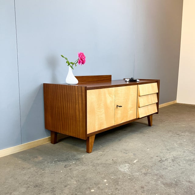Mid-Century Modern Small Hallway Lowboard Chest of Drawers in Figured Maple, 1960s For Sale - Image 3 of 13