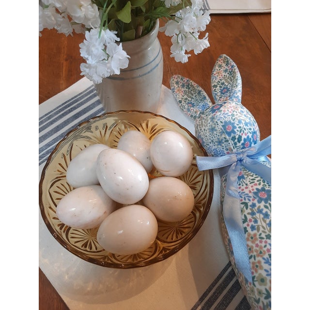 Traditional XL White Alabaster Marble Duck Eggs Easter For Sale - Image 3 of 12