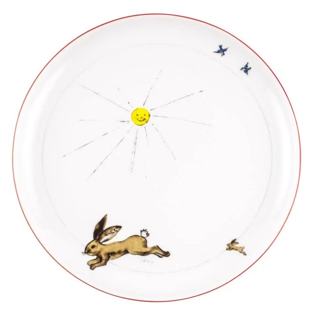 Red Porcelain Collection Plate from Litolff, 1946 For Sale - Image 11 of 11