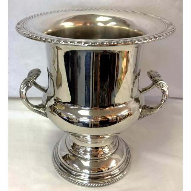 Vintage Silverplate Trophy Cup Shape Champagne Bucket For Sale In West Palm - Image 6 of 17