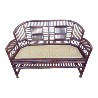 Vintage Brighton Pavillion Style Bamboo Setee For Sale