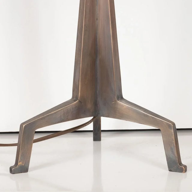 Brown Brutalist Tripod Lamps by Marcelo Bessa - a Pair For Sale - Image 8 of 10