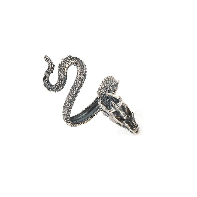 Sterling Silver Rebirth Snake Ring, Size 5 For Sale - Image 4 of 11