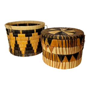 A Pair of Vintage Zambian Baskets From the Early 1980s