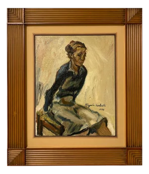 Edgardo Corbelli, Model Sitting, 1977, Oil Painting, Framed