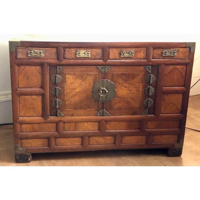 19th C. Antique Korean Joseon Dynasty Zelkova “Dragon Wood” Scholars Stationary Chest, Documented For Sale - Image 13 of 13
