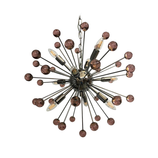 Contemporary “SPHERES” Murano glass Sputnik chandelier. Little ametista “SPHERES” elements of Murano glass .