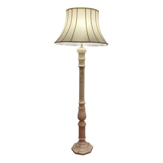 Mid-Century Alabaster Carved Floor Lamp, 1970s For Sale