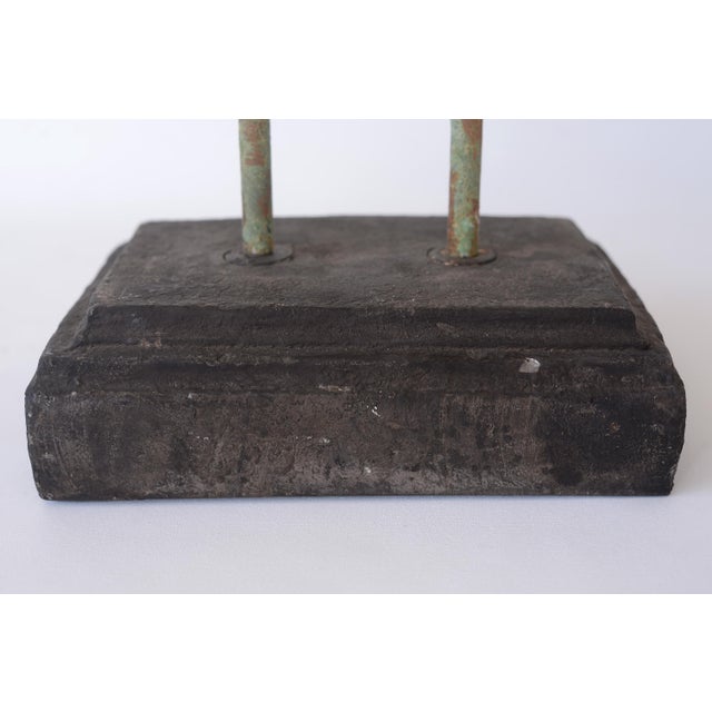 Large Rustic Verdigris Wing Sculptures on Stands - A Pair For Sale - Image 17 of 18