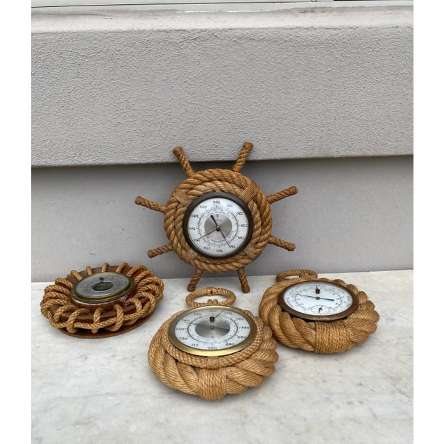 Metal Small Rope Shaped Pocket Watch Barometer Audoux Minet, Circa 1960 For Sale - Image 7 of 8