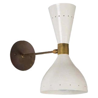 Double-Cone Italian Sconce in the Style of Stilnovo For Sale