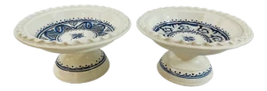 Moroccan Ceramic Dessert Plate, a Pair