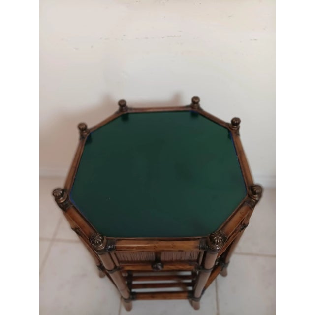 Tommy Bahama 1980s Tommy Bahama Bali Hai Flamingo Octagonal End Table One Drawer For Sale - Image 4 of 12